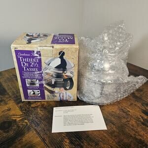 Graham Kerr Tea Maker 2.5 Cup Model LETM-100 Vintage 1996 Glass Teapot Open Box